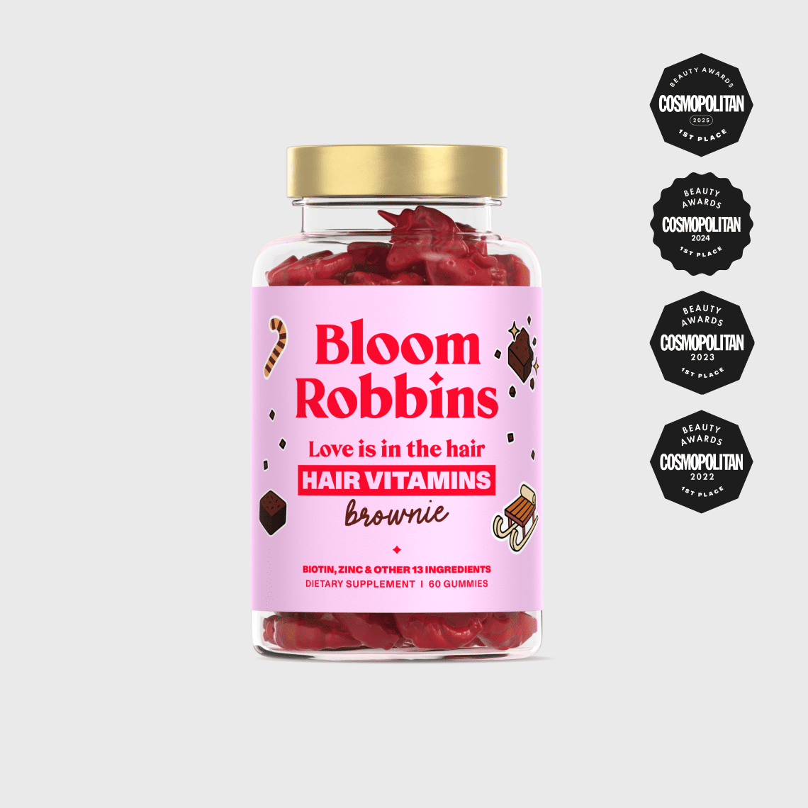 BROWNIE LIMITKA - Vitamíny na vlasy s biotinem - gumídci