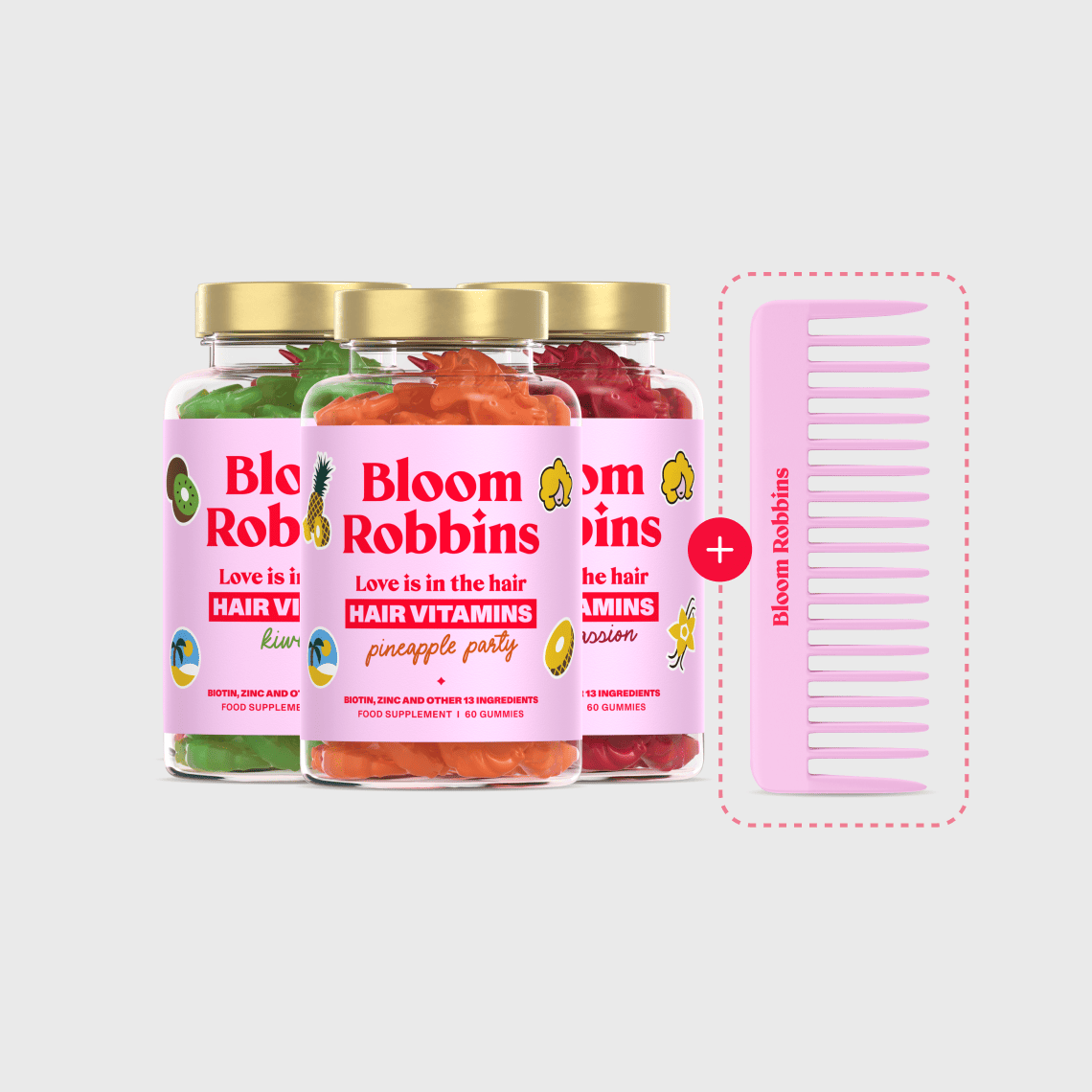 Summer Trio – vitamíny na vlasy s biotinem – gumídci