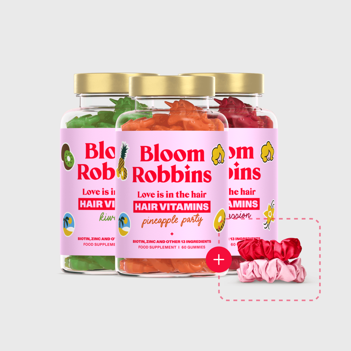 Summer Trio – vitamíny na vlasy s biotinem – gumídci