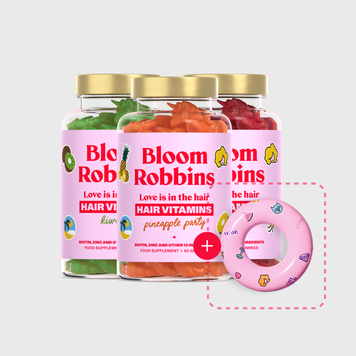 Summer Trio – vitamíny na vlasy s biotinem – gumídci