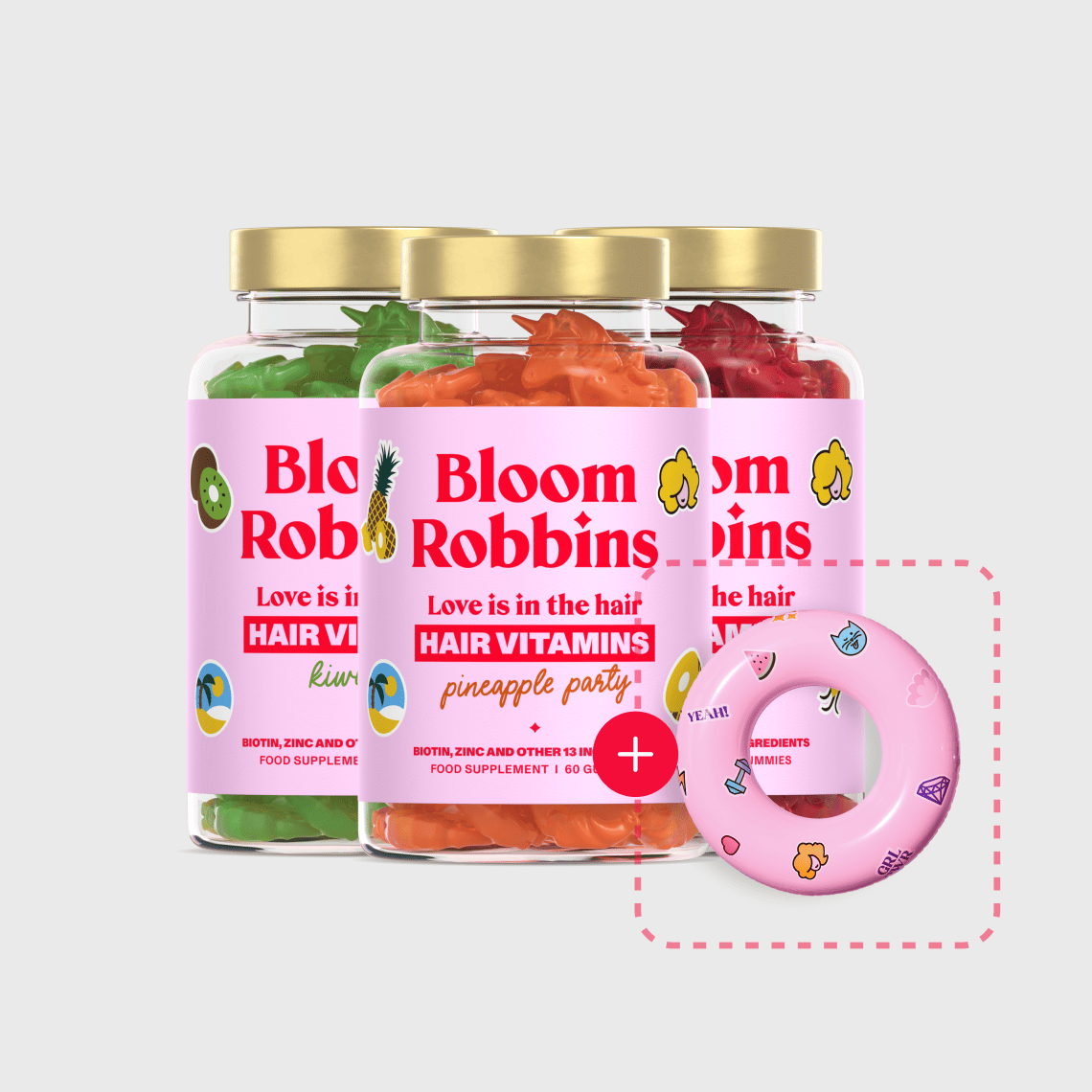 Summer Trio – vitamíny na vlasy s biotinem – gumídci
